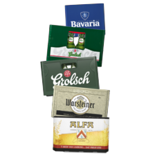 Grolsch krat van 16/24 flesjes à 30/45 cl
Warsteiner, Alfa of Bavaria
krat van 24 flesjes à 30 cl
of krat van 12 flesjes à 30 cl